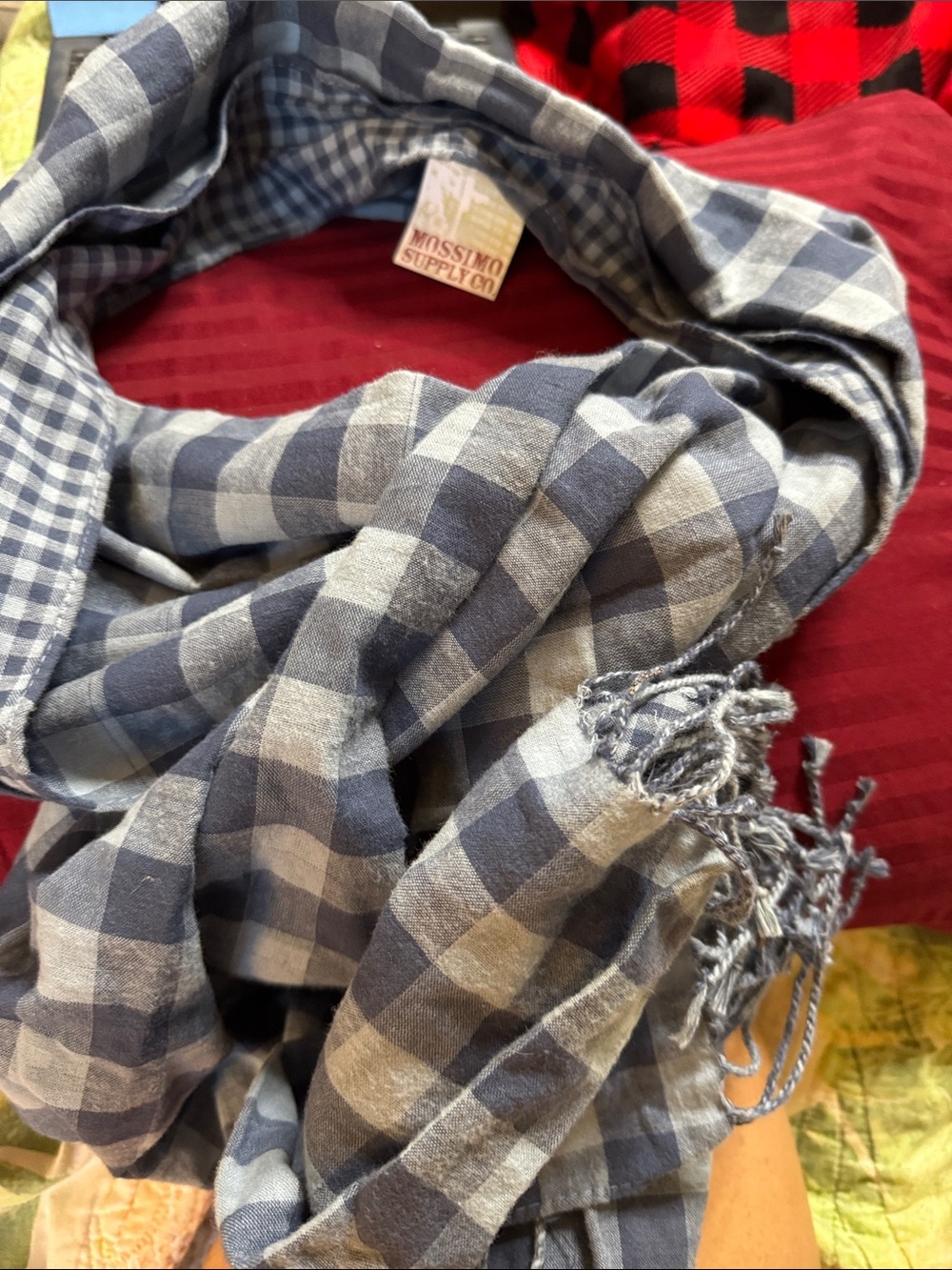 Mossimo Supply Co. Blue and White Plaid Scarf